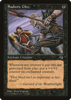 Sadistic Glee #153 (HP) Tempest TMP Magic MTG - Image 1