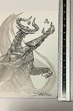 MTG Magic Oversized Artist Proof AP Signed Volkan Baga / The Mighty Will Fall - Image 3