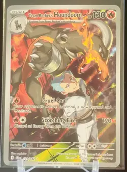 Pokemon Team Rocket's Houndoom Illustration Rare Holo 191/182 Sv10 130HP - Image 1