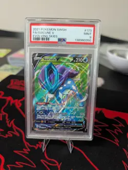 Pokemon TCG Suicune v Full Art Holo Ultra Rare Card 173/203 Evolving Skies PSA 9 - Image 1