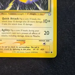 Pokemon Pikachu 70/111 Neo Genesis Common Basic Regular Unlimited 2000 Card - Image 2