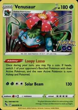 VENUSAUR 003/078 HOLO RARE POKEMON GO POKEMON HOLO NM/M - Image 1
