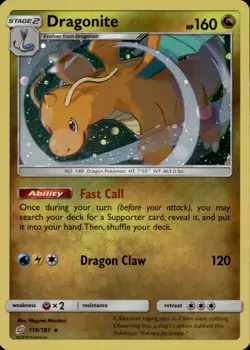 DRAGONITE 119/181 HOLO RARE TEAM UP POKEMON COSMOS HOLO NM/M - Image 1