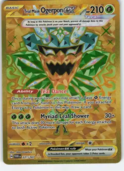 Teal Mask Ogerpon ex 221/167 Hyper Rare Holo SV06 Twilight Masquerade NM Pokemon - Image 1