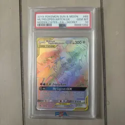 2019 POKEMON SUN & MOON SECRET FULL ART/MOLTRES & ZAPDOS & ARTICUNO GX PSA 10 - Image 1