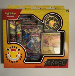 Pokemon TCG Pokemon Day 2026 Box - Pikachu Promo Card, Coin & 3 Booster Packs - Image 1