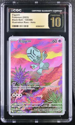 2025 POKEMON BLK EN-BLACK BOLT ILLUSTRATION RARE #120 ELGYEM CGC 10 PRISTINE - Image 1