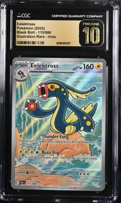 2025 POKEMON BLK EN-BLACK BOLT ILLUSTRATION RARE #115 EELEKTROSS CGC 10 PRISTINE - Image 1