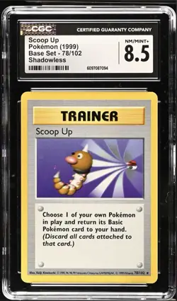 1999 POKEMON BASE SET UNLIMITED #78 SCOOP UP CGC 8.5 - Image 1