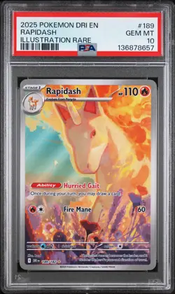 Pokemon Destined Rivals Rapidash 189 PSA 10 - Image 1