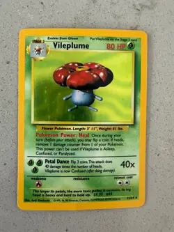 Vileplume 15/64 No Symbol Misprint LP/MP Holo Rare Jungle Pokemon WOTC - Image 1