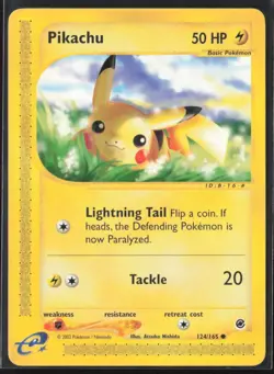 Pikachu Non Holo Common 124/165 Pokemon Expedition - Image 1
