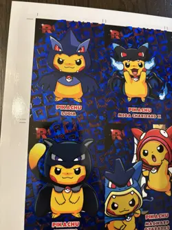 Uncut Pikachu Poncho Sheet (Blue Foil ) Pokemon Non TCG Free Shipping! - Image 2