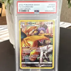 Pokemon Charizard TG03/TG30 Lost Origin Ultra Rare Full Art Holo PSA GM 10! - Image 1