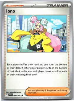 Iono - SV: Paldean Fates 080/091 - Uncommon - NM Pokemon TCG - Image 1
