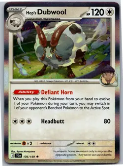 Hop's Dubwool - SV09: Journey Together 136/159 - Rare - NM Pokemon TCG - Image 1