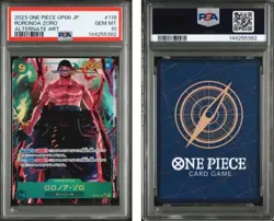 2023 ONE PIECE JAPANESE OP06-WINGS OF THE CAPTAIN #118 RORONOA ZORO BANDAI PSA10 - Image 3