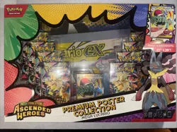 Pokemon Ascended Heroes Premium Poster Collection Mega Lucario IN HAND 10 PACKS - Image 1