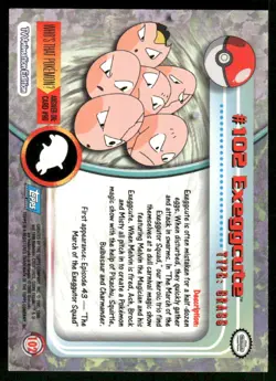 Pokemon Cards Exeggcute #102 Topps Trading Cards Series 2 LP *2 - Image 2