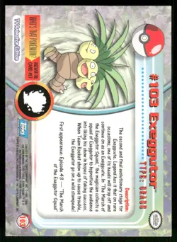 Pokemon Cards Exeggutor #103 Topps Trading Cards Series 2 LP *1 - Image 2