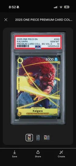 2025 ONE PIECE EN KALGARA PREMIUM CARD COLL -BS VOL.4- PSA 10 GEM MINT 💎 - Image 1