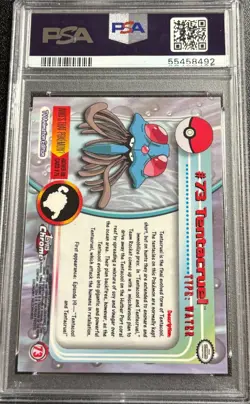 PSA 9 Tentacruel Chrome #73 Pokemon TV Topps 2000 Pokemon Card - Image 2