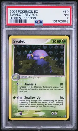 PSA 7 Swalot Reverse Holo 50/101 EX Hidden Legends 2004 Pokemon Card - Image 1
