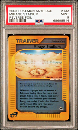 PSA 9 Mirage Stadium Reverse Holo 132/144 Skyridge 2003 Pokemon Card - Image 1