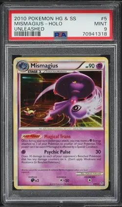 PSA 9 MINT Mismagius 5/95 Holo HGSS Unleashed 2010 Pokemon Card - Image 1