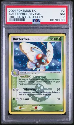 PSA 7 Butterfree Reverse Holo 2/112 EX Fire Red & Leaf Green 2004 Pokemon Card - Image 1