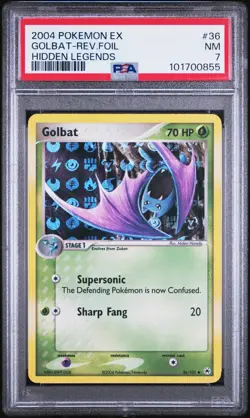PSA 7 Golbat Reverse Holo 36/101 EX Hidden Legends 2004 Pokemon Card - Image 1