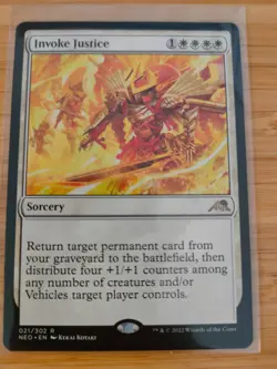 MTG Invoke Justice 021 Kamigawa: Neon Dynasty M/NM Free UK P&P - Image 1