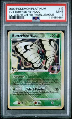 PSA 9 Butterfree Crosshatch Holo 17/147 Pokemon League 2009 Pokemon Card - Image 1