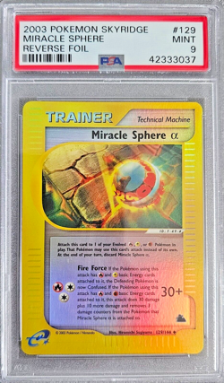 PSA 9 Miracle Sphere a alpha Reverse Holo 129/144 Skyridge 2003 Pokemon Card - Image 1
