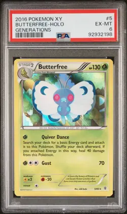 PSA 6 Butterfree Holo 5/83 Generations 2016 Pokemon Card - Image 1