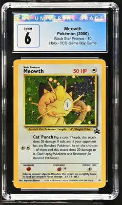 PSA 6 Mewoth Holo #10 Black Star Promo TCG Game Boy Game 2000 Pokemon Card - Image 1