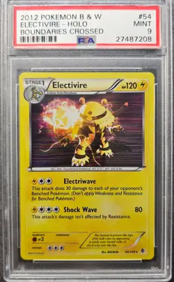 PSA 9 MINT Electivire 54/149 Holo BW Boundaries Crossed 2012 Pokemon Card - Image 1