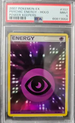 PSA 9 MINT Psychic Energy 107/108 Holo EX Power Keepers 2007 Pokemon Card - Image 1