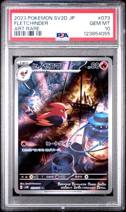 PSA 10 Fletchinder 073/071 AR Art Rare Clay Burst sv2D Pokemon Card - Image 1