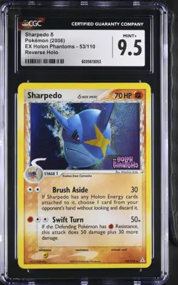 CGC 9.5 Sharpedo Reverse Holo 53/110 EX Holon Phantoms 2006 Pokemon Card - Image 1