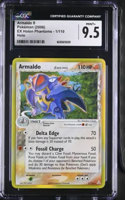 CGC 9.5 Armaldo Holo 1/110 EX Holon Phantoms 2006 Pokemon Card - Image 1