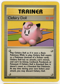 Clefairy Doll 70/102 Base Set TRAINER Pokemon Card - Image 1