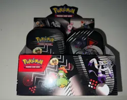 Pokemon Black Bolt and White Flare MINI TINS Lot of 6 And Display - Image 1