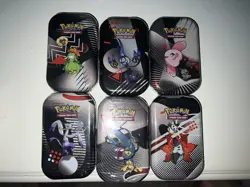 Pokemon Black Bolt and White Flare MINI TINS Lot of 6 And Display - Image 4