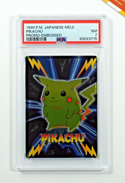 Pokemon PSA 7 Pikachu Meiji Promo Embossed 1999 Japanese - Image 1