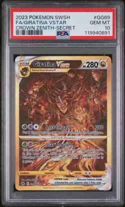 2023 Pokemon Sword & Shield Crown Zenith Giratina VStar #GG69 Secret PSA 10 E - Image 1