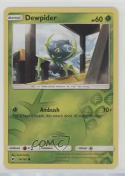 Dewpider Reverse Foil Pokemon Sun & Moon Burning Shadows #14 - Image 1