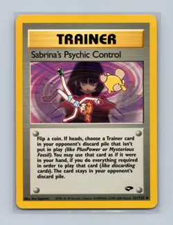 Sabrina's Psychic Control 121/132 Uncommon Gym Challenge Unlimited LP - Image 1