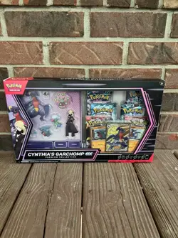 FACTORY SEALED- NEW- Pokemon TCG Cynthia's Garchomp ex Premium Collection Box - Image 1