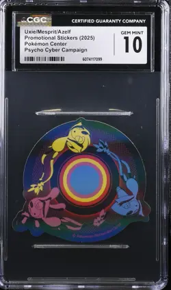 CGC 10 Uxie Mesprit Azelf Psycho Cyber Capaign Pokemon Center 2025 Promotional - Image 1